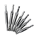 7 Pieces Door Hinge Hex Shank Hole Saw Bits Woodworking Centering Drill Tool