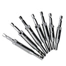 7 Pieces Door Hinge Hex Shank Hole Saw Bits Woodworking Centering Drill Tool