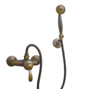 Antique Brass Massage Hand Shower Bracket Combo Setting Bath Tub Hotel Spa