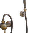 Antique Brass Massage Hand Shower Bracket Combo Setting Bath Tub Hotel Spa