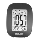 Digital Battery Powered Alarm Clock LCD Display White Backlight Calendar Temp