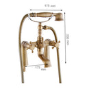 Antique Brass Cross Handle Bath Filler Mixer Taps Bathtub Shower Faucet Kit