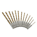 13Pieces Durable HSS Twist Drill Bit Set Electric Screwdriver Bit For Rotary Tool NEW