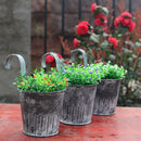 British Style Garden Small Metal Tin Plant Flower Hanging Planter Pot 10cm