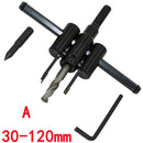 30-120mm Adjustable Metal Wood Circle Hole Cutter Saw Drill Bit Kit, Heavy Duty Wood Hole Saw Circle Cutter, Wood Working Twist Hole DIY Tools for Woodworking