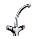Double Handle Brass Thermostatic Basin Faucet Cold and Hot Water Mixer Tap