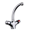 Double Handle Brass Thermostatic Basin Faucet Cold and Hot Water Mixer Tap
