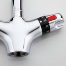 Double Handle Brass Thermostatic Basin Faucet Cold and Hot Water Mixer Tap