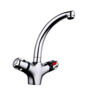 Double Handle Brass Thermostatic Basin Faucet Cold and Hot Water Mixer Tap