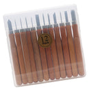 12Pieces Wooden Handle Carving Tools Chisels Engraving Cutting Kits For Rubber Soap Woodworking Craft