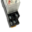 220V AC Coil 5A General Purpose DPDT Micro Mini Power Relay + DIN Rail Base Holder