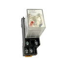 220V AC Coil 5A General Purpose DPDT Micro Mini Power Relay + DIN Rail Base Holder