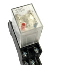 220V AC Coil 5A General Purpose DPDT Micro Mini Power Relay + DIN Rail Base Holder