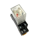 220V AC Coil 5A General Purpose DPDT Micro Mini Power Relay + DIN Rail Base Holder