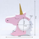 Wooden Unicorn Money Boxes Cute Piggy Bank Coins Cash Storage Holder Kids Toy Gift Pink