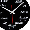 Country Style 12-Inch Maths Equation Printed Quartz Battery Operated Wall Hanging Clock Round Easy to Read Home/Office/School Clock