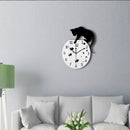 Acrylic DIY Wall Clock 3D Cat and Fish Wall Clock Large Mute Wall Stickers for Living Room Bedroom Home Decorations