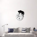 Acrylic DIY Wall Clock 3D Cat and Fish Wall Clock Large Mute Wall Stickers for Living Room Bedroom Home Decorations