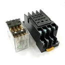 HH54P DIN Rail 24VDC Coil 4PDT 14P General Purpose Power Relay W PYF14A Base