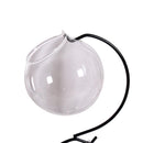 Vintage Hanging Glass Tabletop Hydroponic Flower Vase Candle Holder S Shaped Metal Tray