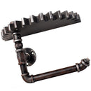 Antique Iron Pipe Tube Hook Gear Tray Shelf Toilet Paper Holder Towel Hanger Hook