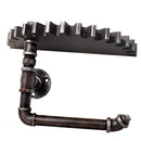 Antique Iron Pipe Tube Hook Gear Tray Shelf Toilet Paper Holder Towel Hanger Hook