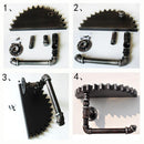 Antique Iron Pipe Tube Hook Gear Tray Shelf Toilet Paper Holder Towel Hanger Hook