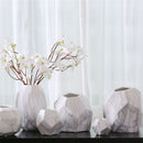 Modern Decoration White Ceramic Flower Vase Geometry Craft Creative Gift S