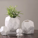 Modern Decoration White Ceramic Flower Vase Geometry Craft Creative Gift S