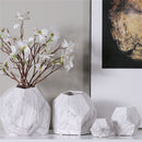 Modern Decoration White Ceramic Flower Vase Geometry Craft Creative Gift M