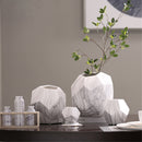 Modern Decoration White Ceramic Flower Vase Geometry Craft Creative Gift M