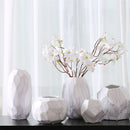 Modern Decoration White Ceramic Flower Vase Geometry Craft Creative Gift L