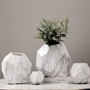 Modern Decoration White Ceramic Flower Vase Geometry Craft Creative Gift L