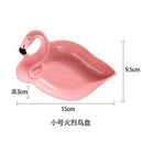 Ceramic Trinkets Tray For Necklace Earrings Rings Candy Nut Dish Flamingo Shaped Storage Tray for Girls