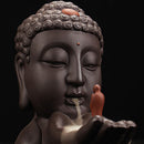 Home decor Backflow incense burner incense holder ceramic monks censer 6inch