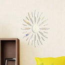 Set Acrylic 3D SUN Mirror Wall Sticker Wall Decal Art Decor DIY Silver