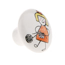 Knit Girl Pattern Ceramic Knobs Door Handle Cabinet Drawer Cupboard Pull
