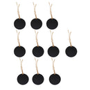 10pcs 5cm Dia Round Wooden Double-Sided Mini Chalkboard Signs Reusable Message Notes Board Sign with Hanging String