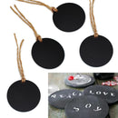 10pcs 5cm Dia Round Wooden Double-Sided Mini Chalkboard Signs Reusable Message Notes Board Sign with Hanging String