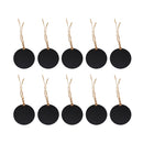 10pcs 5cm Dia Round Wooden Double-Sided Mini Chalkboard Signs Reusable Message Notes Board Sign with Hanging String