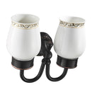 Bathroom Toilet Toothbrush Toothpaste Tumbler Holder - Double Cups, Vintage