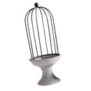 Vintage Style Cement Base Wrought Iron Frame Candle Holder Tealight Candlestick