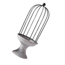 Vintage Style Cement Base Wrought Iron Frame Candle Holder Tealight Candlestick