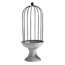 Vintage Style Cement Base Wrought Iron Frame Candle Holder Tealight Candlestick