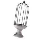 Vintage Style Cement Base Wrought Iron Frame Candle Holder Tealight Candlestick