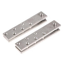 2Pcs 6Inch Long Stainless Steel Self-Closing Corner Pivot Cabinet Door Hinges, Chrome Brushed Coated, Great fmro Furniture Cupboard Cabinet Wardrobe Deck Replacement Hinges