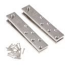 2Pcs 6Inch Long Stainless Steel Self-Closing Corner Pivot Cabinet Door Hinges, Chrome Brushed Coated, Great fmro Furniture Cupboard Cabinet Wardrobe Deck Replacement Hinges