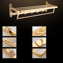 Foldable Wall Mounted Towel Rack Holder Bar Shelf Rail Storage Bathroom