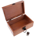 Retro Wooden Storage Jewelry Box Desktop Collection Box With Lock Organizer