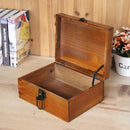Retro Wooden Storage Jewelry Box Desktop Collection Box With Lock Organizer